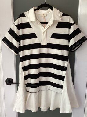 Entro Striped Daydream Dress - Collared Polo Ruffle  - NWT!
